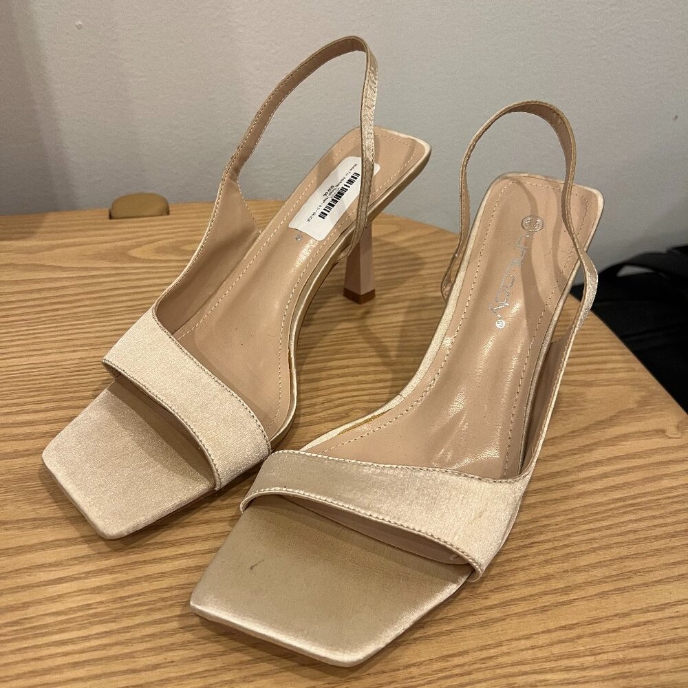 Nude Kitten Heel Sandal